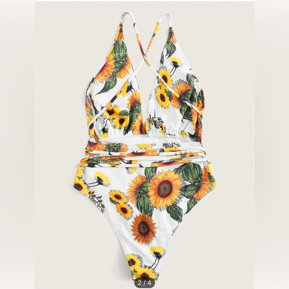 Sunflower bathing suit. Size XL